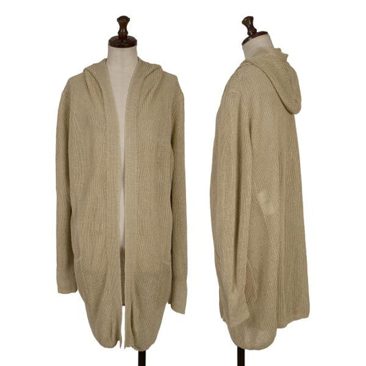 Theory luxe Mesh Linen Buttonless Cardigan Beige Size 38