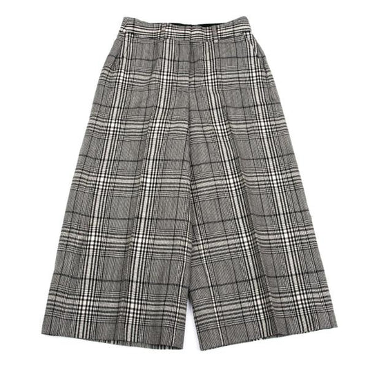 Theory luxe Glen Check Wool Cropped Wide Pants Gray Size 38