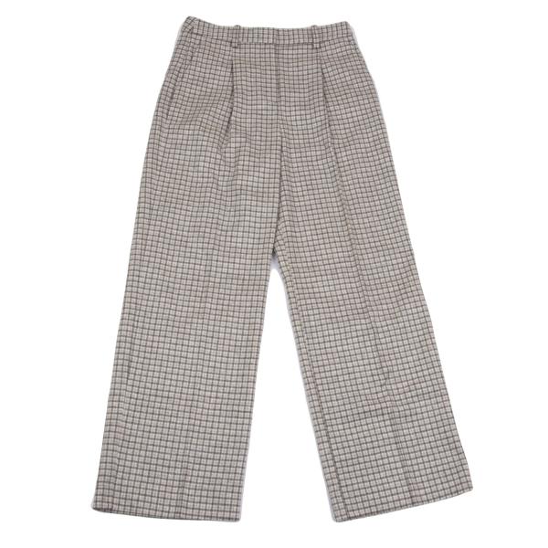 Theory luxe Wool Blend Check Wide Pants Gray Size 38