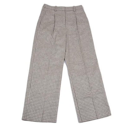 Theory luxe Wool Blend Check Wide Pants Gray Size 38