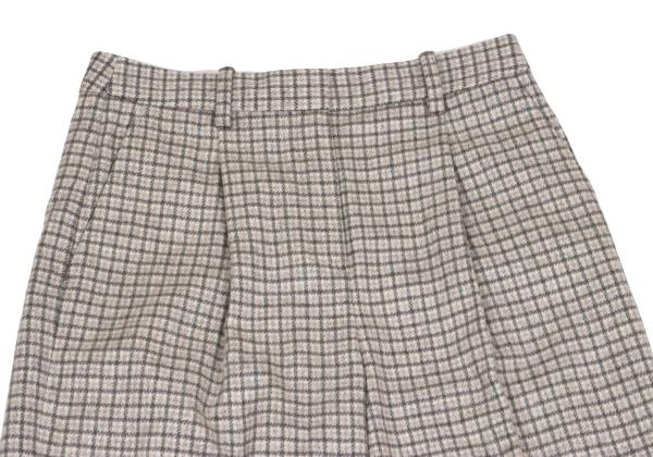 Theory luxe Wool Blend Check Wide Pants Gray Size 38