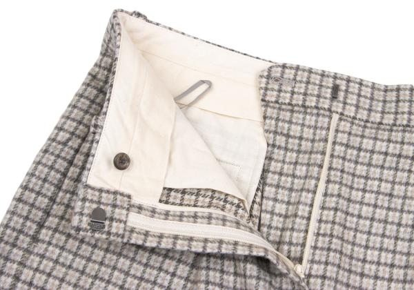 Theory luxe Wool Blend Check Wide Pants Gray Size 38