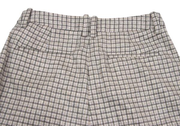 Theory luxe Wool Blend Check Wide Pants Gray Size 38