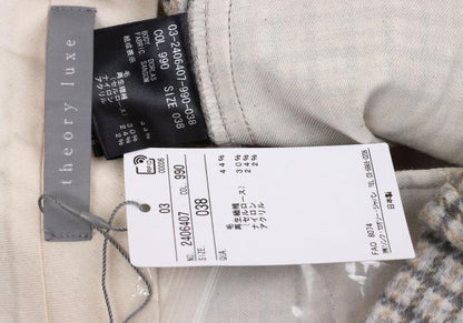Theory luxe Wool Blend Check Wide Pants Gray Size 38