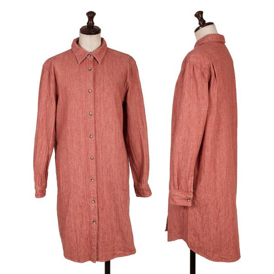 Mademoiselle NON NON Color Denim Long Up Pink Shirt Size 38M