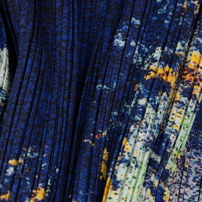PLEATS PLEASE SPLASH 22AW Print Sleeveless Dress Navy Size 3