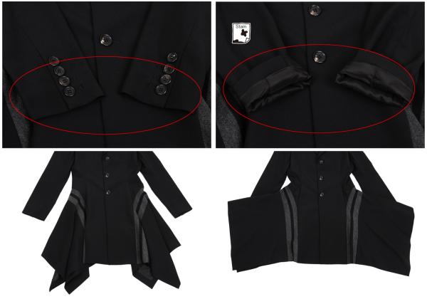 Jean Paul GAULTIER FEMME Wool Knit Line Jacket Black Size 40