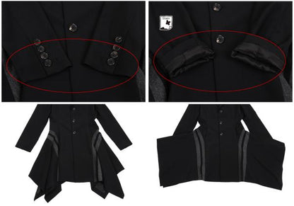 Jean Paul GAULTIER FEMME Wool Knit Line Jacket Black Size 40