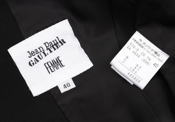 Jean Paul GAULTIER FEMME Wool Knit Line Jacket Black Size 40