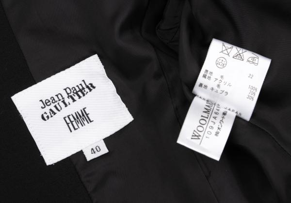 Jean Paul GAULTIER FEMME Wool Knit Line Jacket Black Size 40