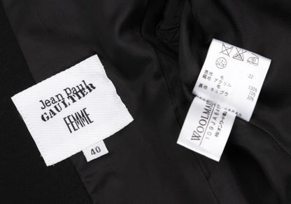 Jean Paul GAULTIER FEMME Wool Knit Line Jacket Black Size 40