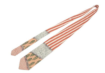Jean Paul GAULTIER HOMME Striped Panel Silk Tie Orange