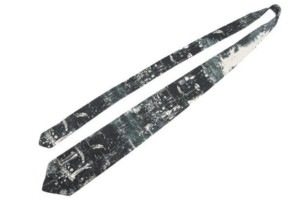 Jean Paul GAULTIER HOMME Black Graphic Print Silk Tie