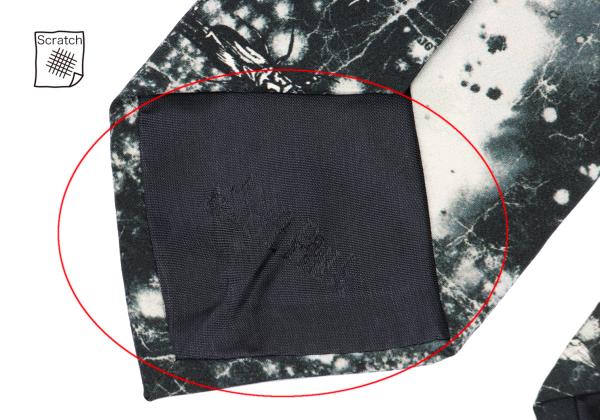 Jean Paul GAULTIER HOMME Black Graphic Print Silk Tie