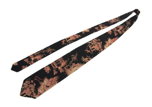 Jean Paul GAULTIER HOMME Graphic Print Silk Tie Black