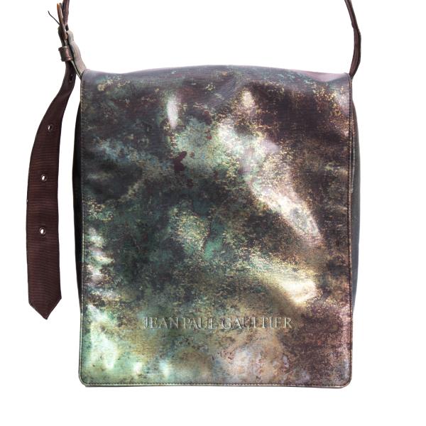 Jean Paul GAULTIER V PVC Cyber Green Brown Shoulder Bag