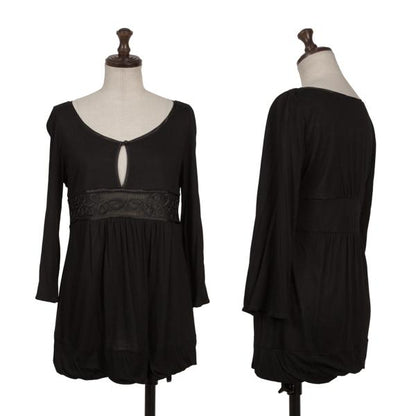 VIVIENNETAM Front Mesh Long Sleeve Tee Black