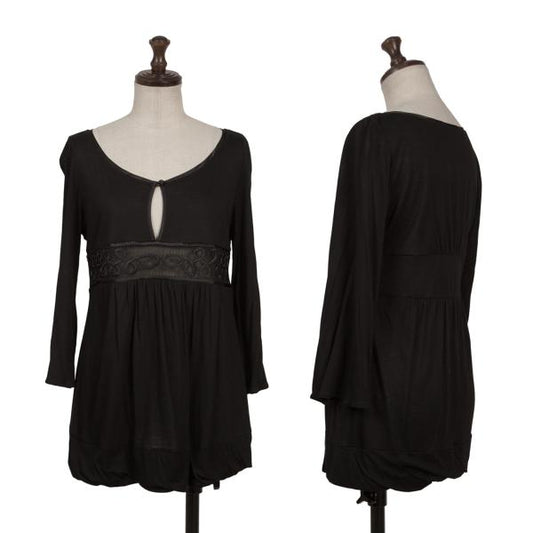VIVIENNETAM Front Mesh Long Sleeve Tee Black
