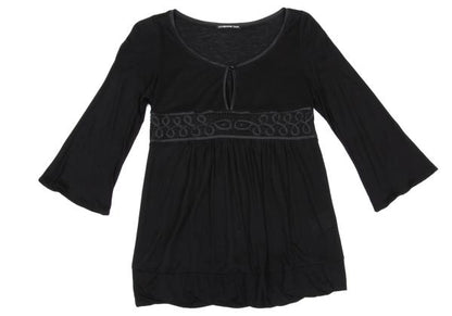VIVIENNETAM Front Mesh Long Sleeve Tee Black