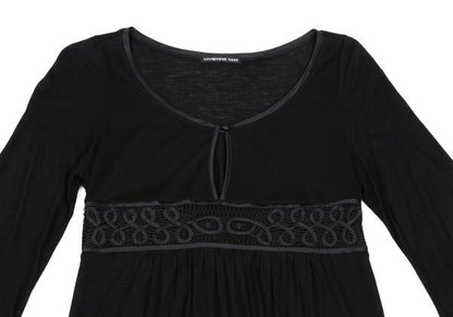 VIVIENNETAM Front Mesh Long Sleeve Tee Black