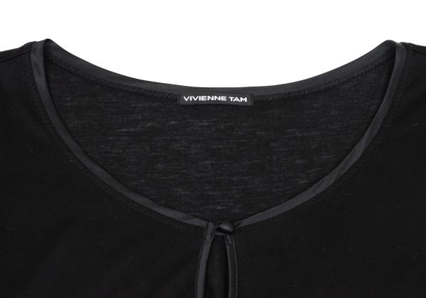 VIVIENNETAM Front Mesh Long Sleeve Tee Black