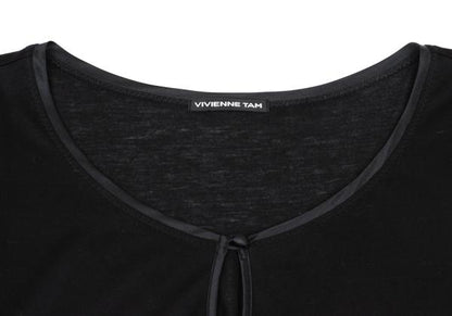 VIVIENNETAM Front Mesh Long Sleeve Tee Black