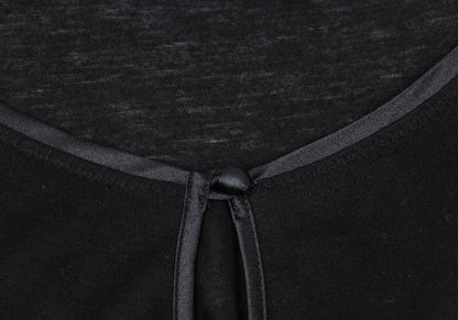 VIVIENNETAM Front Mesh Long Sleeve Tee Black