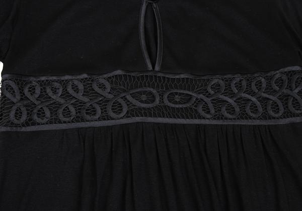 VIVIENNETAM Front Mesh Long Sleeve Tee Black