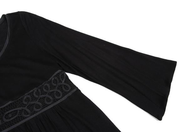 VIVIENNETAM Front Mesh Long Sleeve Tee Black