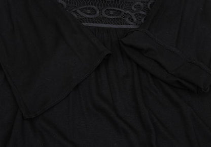 VIVIENNETAM Front Mesh Long Sleeve Tee Black