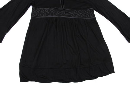 VIVIENNETAM Front Mesh Long Sleeve Tee Black