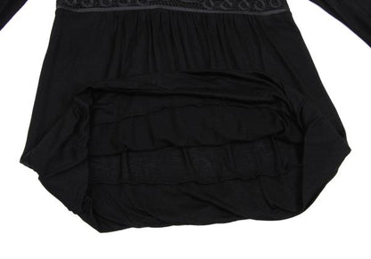 VIVIENNETAM Front Mesh Long Sleeve Tee Black