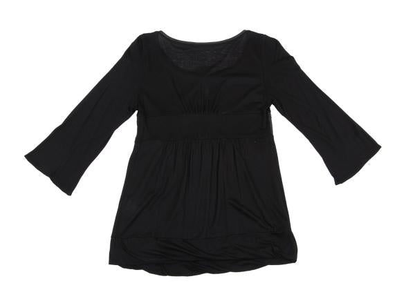 VIVIENNETAM Front Mesh Long Sleeve Tee Black
