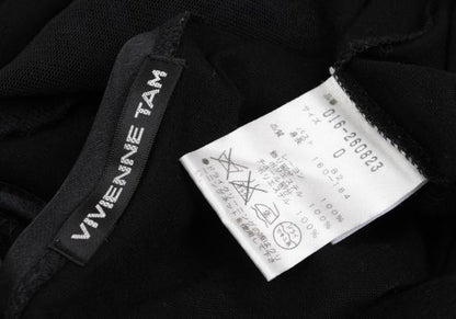 VIVIENNETAM Front Mesh Long Sleeve Tee Black