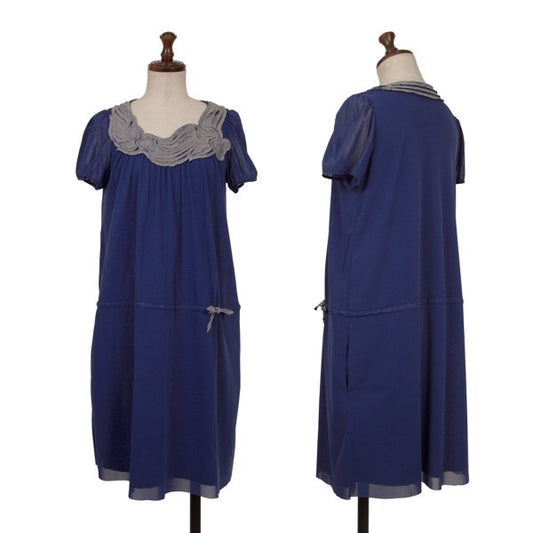VIVIENNETAM Goldfish Patch Power Tunic Blue Blouse