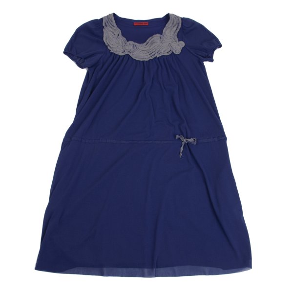 VIVIENNETAM Goldfish Patch Power Tunic Blue Blouse