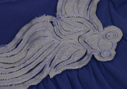 VIVIENNETAM Goldfish Patch Power Tunic Blue Blouse