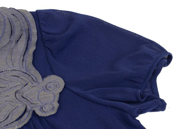 VIVIENNETAM Goldfish Patch Power Tunic Blue Blouse