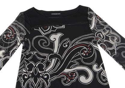 VIVIENNETAM Graphic Print Power Net Blouse
