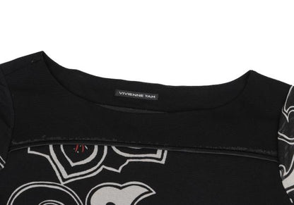 VIVIENNETAM Graphic Print Power Net Blouse