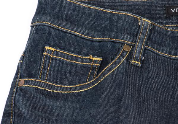 VIVIENNETAM Dragon Embroidered Cropped Jeans Indigo Size 1