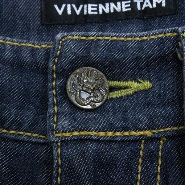 VIVIENNETAM Dragon Embroidered Cropped Jeans Indigo Size 1