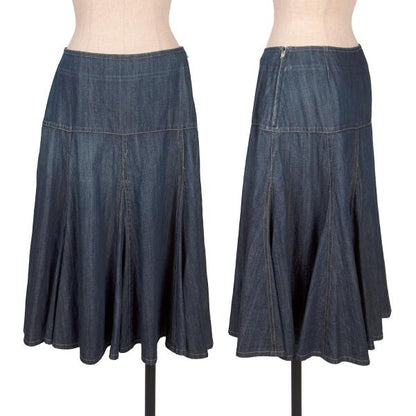 Yohji Yamamoto FEMME Denim Flare Midi Skirt Blue Size 1