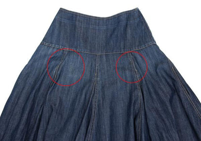 Yohji Yamamoto FEMME Denim Flare Midi Skirt Blue Size 1