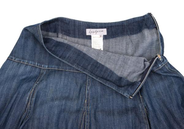 Yohji Yamamoto FEMME Denim Flare Midi Skirt Blue Size 1