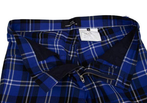 COMME des GARCONS Wool Tencel Tartan Check Pants Blue Size M