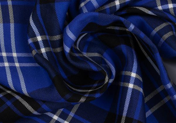 COMME des GARCONS Wool Tencel Tartan Check Pants Blue Size M
