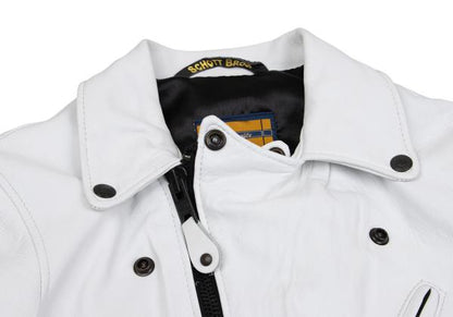 Y's x Schott Sheep Leather Rider Jacket White Size 2