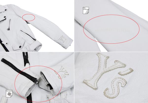 Y's x Schott Sheep Leather Rider Jacket White Size 2
