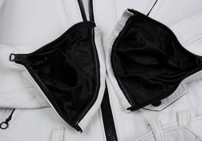Y's x Schott Sheep Leather Rider Jacket White Size 2